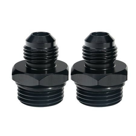 3 gương Hợp kim nhôm ORB-8 O-Ring Boss -8AN đến -6AN Đàn ông Adapter Đứng thẳng Đen Anodized