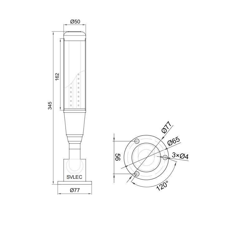 3 màu đèn LED đèn tháp tín hiệu cho máy CNC